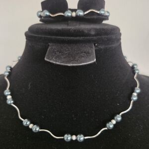 Simple yet Elegant Swarovski Pearls with Sterling Silver  Necklace